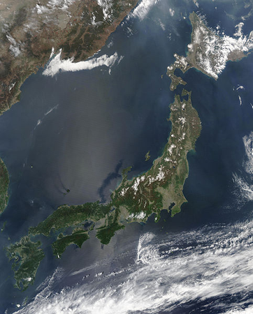 Вид Японии со спутника