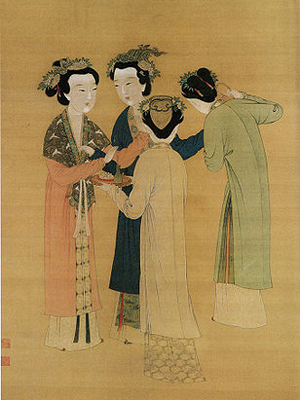 Придворные дамы царства Шу, художник Тан Инь