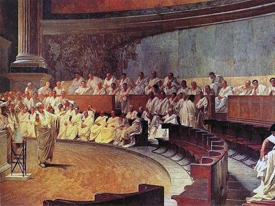Цицерон произносит речь против Катилины