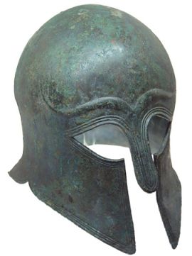 Греческий шлем, вторая половина VI в. до н. э. Античное собрание, Пергамский музей, Берлин