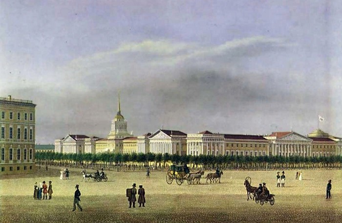 Адмиралтейство в 1810-х гг. С литографии Барта