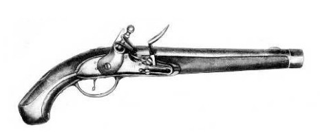 Кавалерийский пистолет обр.1809 г. калибра 7 линий (17,8–18,0 мм), изготовленный в Туле в 1810 г.