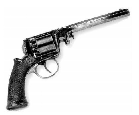 Капсюльный револьвер Адамса калибра .500 с самовзводным ударно-спусковым механизмом, выпуска около 1855 г.
