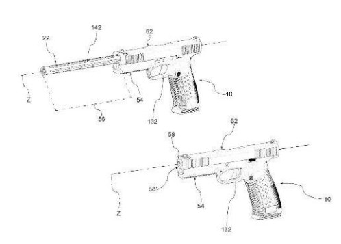 Варианты исполнения пистолета «Стриж» согласно американскому патенту