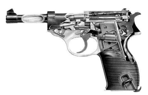 Схема устройства пистолета Р.38