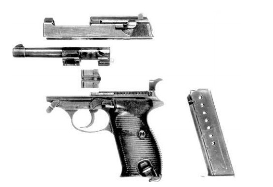 Неполная разборка пистолета Р.38