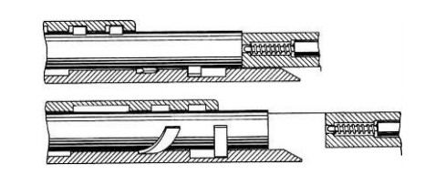 Схема работы узла запирания пистолета «Штайр»