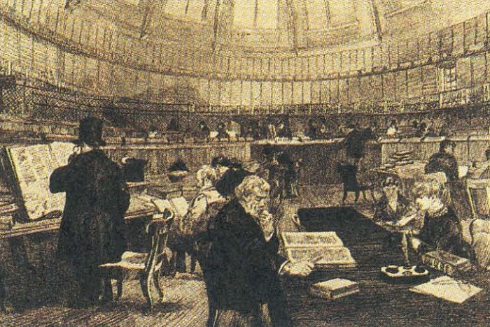 Читальный зал библиотеки Британского музея. 1884 г.