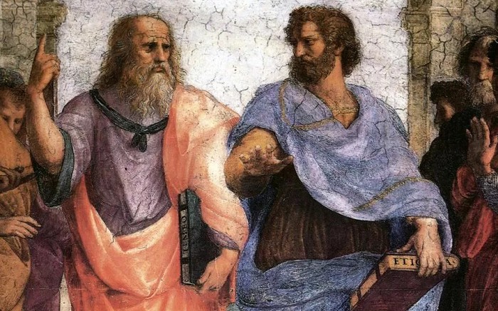Платон (слева) и Аристотель (справа)