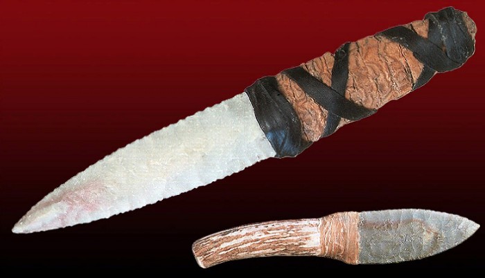 Кремневый нож североамериканских индейцев