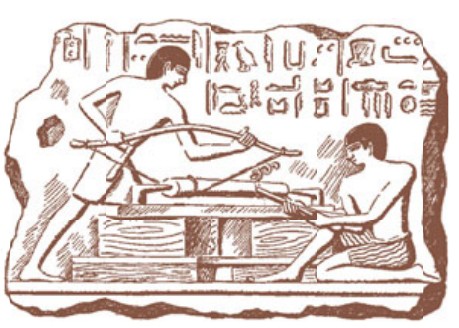 Токарный станок на древнеегипетском рельефе. III тыс. до н. э.
