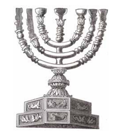 Древний иудейский золотой семисвечник из 2-го Иерусалимского храма