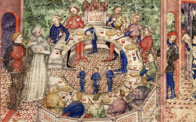 Рыцари Круглого стола. Средневековая английская миниатюра