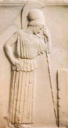 Богиня Афина. Древнегреческий рельеф