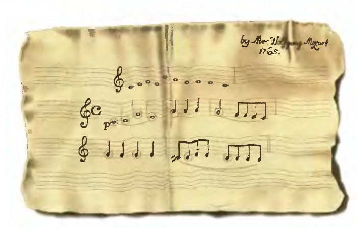 Часть нотной записи произведения Вольфганга Амадея Моцарта