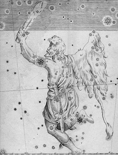 Созвездие Ориона на старинной звездной карте