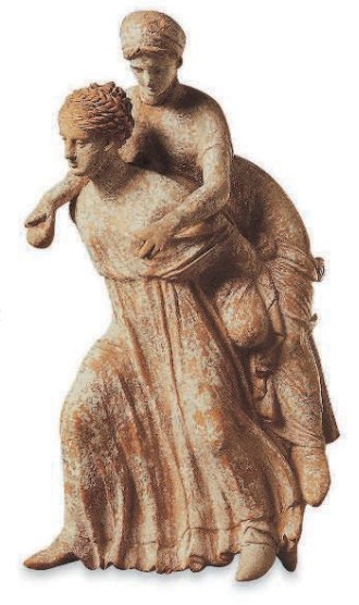 Две девочки играют в разновидность салок. Древняя Греция
