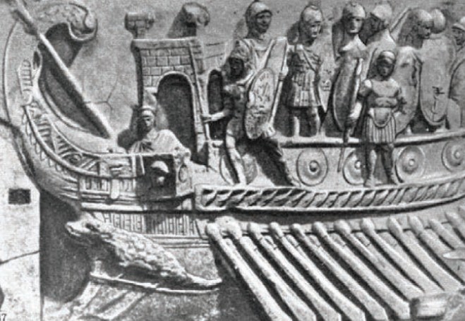 Барельеф с изображением боевого римского корабля