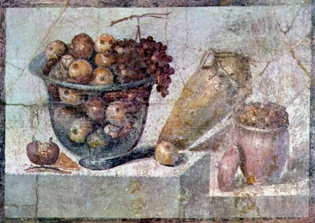 «Ваза с фруктами». Мозаика из дома Юлии Счастливой, Помпеи