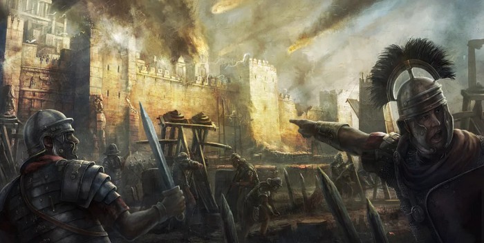 Римские легионеры штурмуют крепость