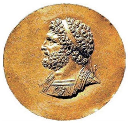 Филипп II Македонский на золотом никетерионе