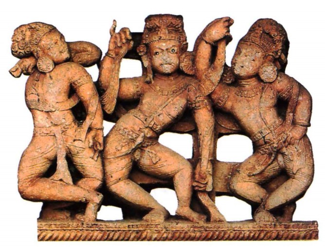 Танец. Фрагмент каменного рельефа храма Парашу-рамешвара. Бхубанешвар. VII в.