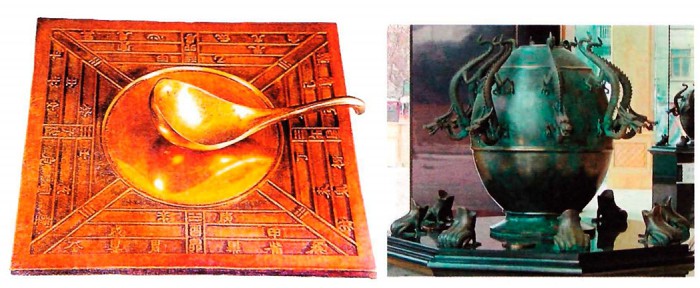 Китайские приборы: компас (слева) и сейсмограф