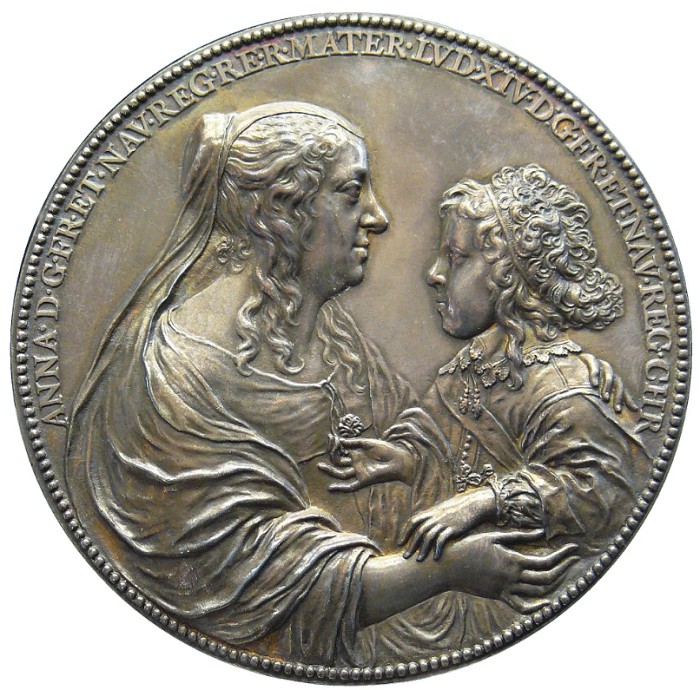 Ж. Арен. Людовик XIV со своей матерью Анной Австрийской. 1645 г. 