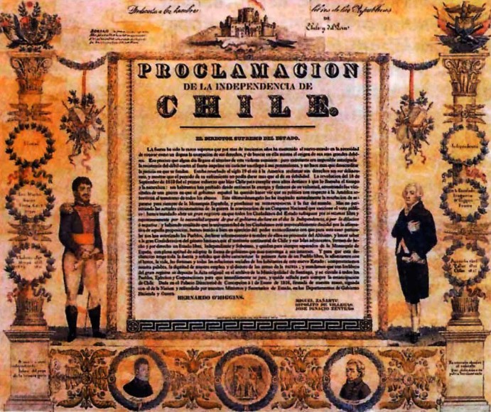 Акт о провозглашении независимости Чили. Около 1825 г. 