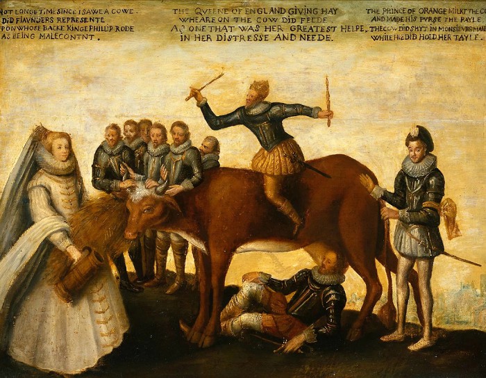 Елизавета кормит голландскую корову. Около 1581—1583 гг.