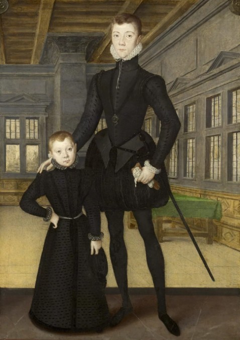 Г. Эворт. Генрих Стюарт, лорд Дарнли, в возрасте 17 лет со своим братом Чарли Стюартом. 1563 г. 