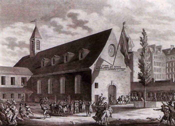 Закрытие Клуба якобинцев в ночь с 27 на 28 июля 1794 г. Гравюра. Около 1794 г. 