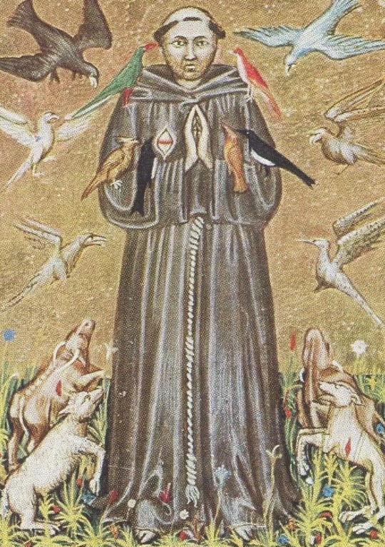 Франциск Ассизский. Миниатюра XIV в.