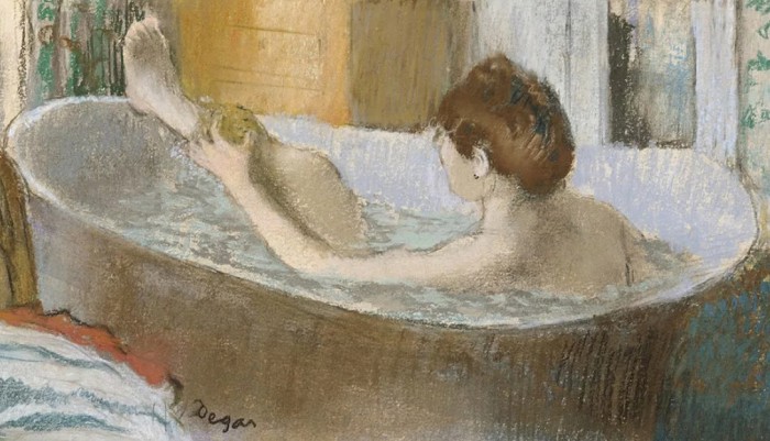 Женщина в ванне, моющая губкой ногу. Эдгар Дега. Около 1883 г.