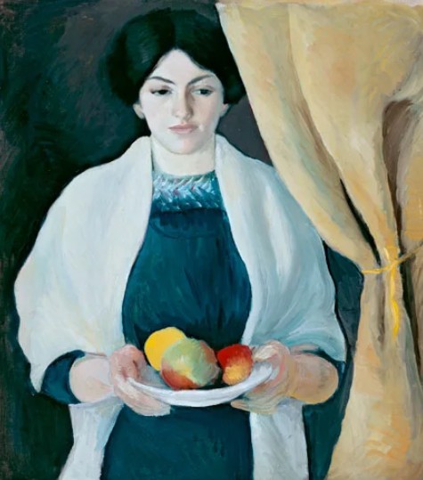 Портрет с яблоками. Август Маке. 1909 г.