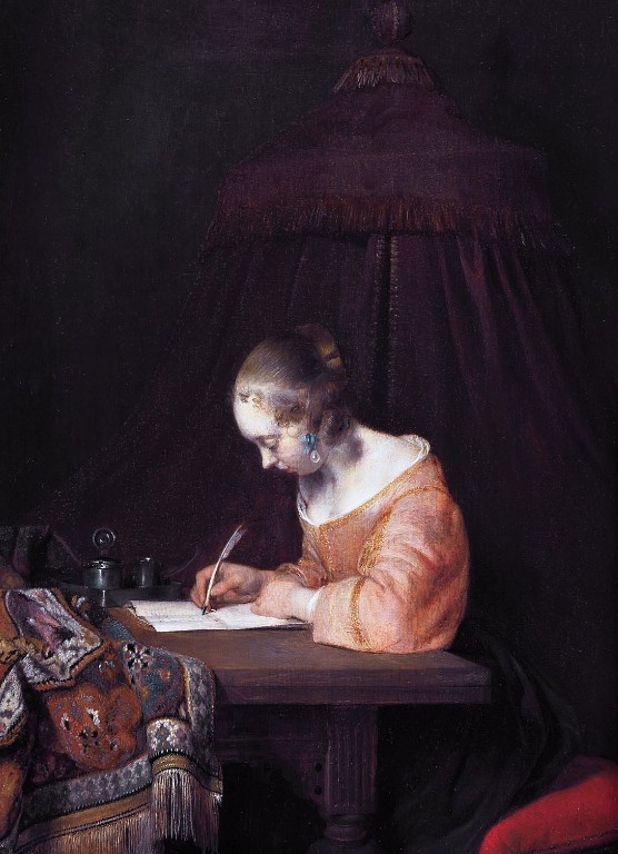 Девушка, пишущая письмо. Герард Терборх. Около 1655 г.