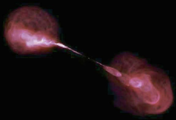 Потоки горячего газа, выбрасываемые огромной черной дырой в центре карликовой галактики 3C 348