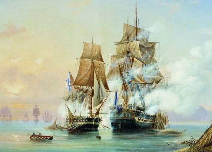 Захват катером «Меркурий» шведского фрегата «Венус». 1789 г. А. П. Боголюбов