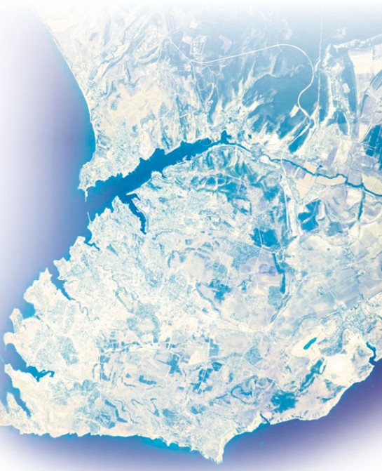 Вид на бухты Севастополя из космоса