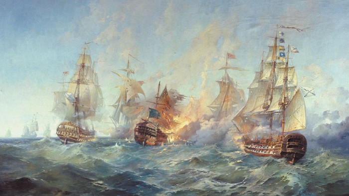 Сражение у Тендры 28–29 августа 1790 г. А. А. Блинков. Центральный военно-морской музей, Санкт-Петербург