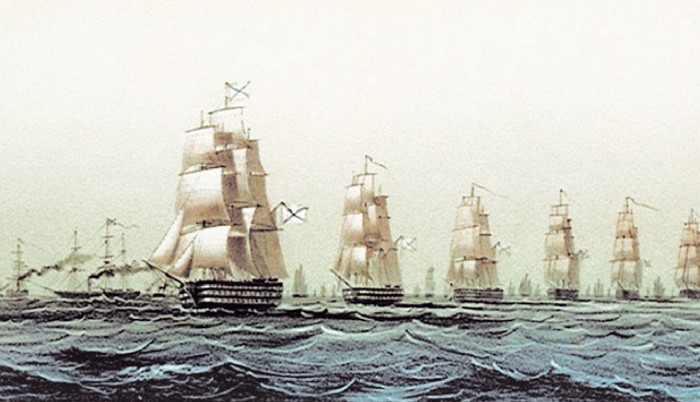 Французская карикатура на русский флот. Национальный морской музей, Лондон