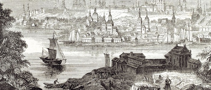 Старинная Казань. Иллюстрация, опубликованная в «Живописном журнале». Париж, 1843