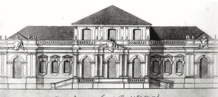 Усадьба Покровское-Стрешнево. Чертеж фасада главного дома. 1766