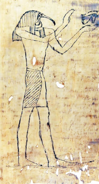 Льняной холст с изображений Тота. XXVI династия. Бруклинский музей, Нью-Йорк (США)