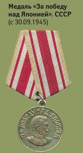 Медаль «За победу над Японией». СССР (с 30.09.1945)