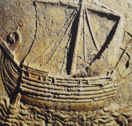 Древнее изображение финикийского корабля
