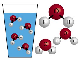 Молекула воды состоит из атома кислорода и двух атомов водорода, которые объединены ковалентной связью