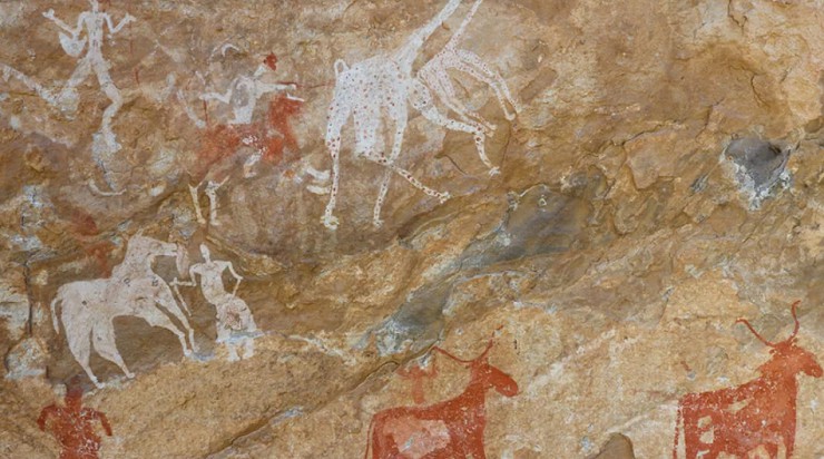 Доисторические наскальные рисунки в горах Тадрарт-Акакус