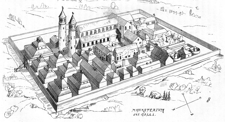 План средневекового монастыря