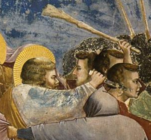 Святой Петр в ярости бросается на пришедших и отсекает мечом ухо одному из них